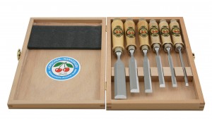 CHISEL SET/6 WOOD BOX UNPOLISHED BLADES