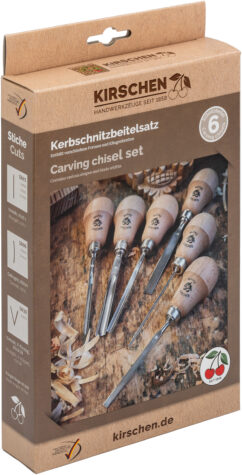 SET OF 6 PEAR HANDLED CARVING TOOLS