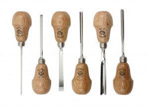 PEAR HANDLED CARVING TOOL SET/6